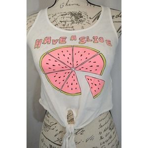 🎀 Ladies Graphic Tee Crop Top With Tie By Divided Size S